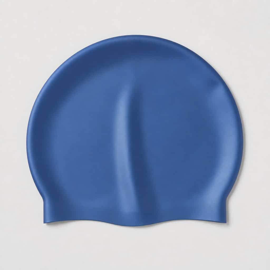 Bonnet de bain en silicone présenté sur fond clair
