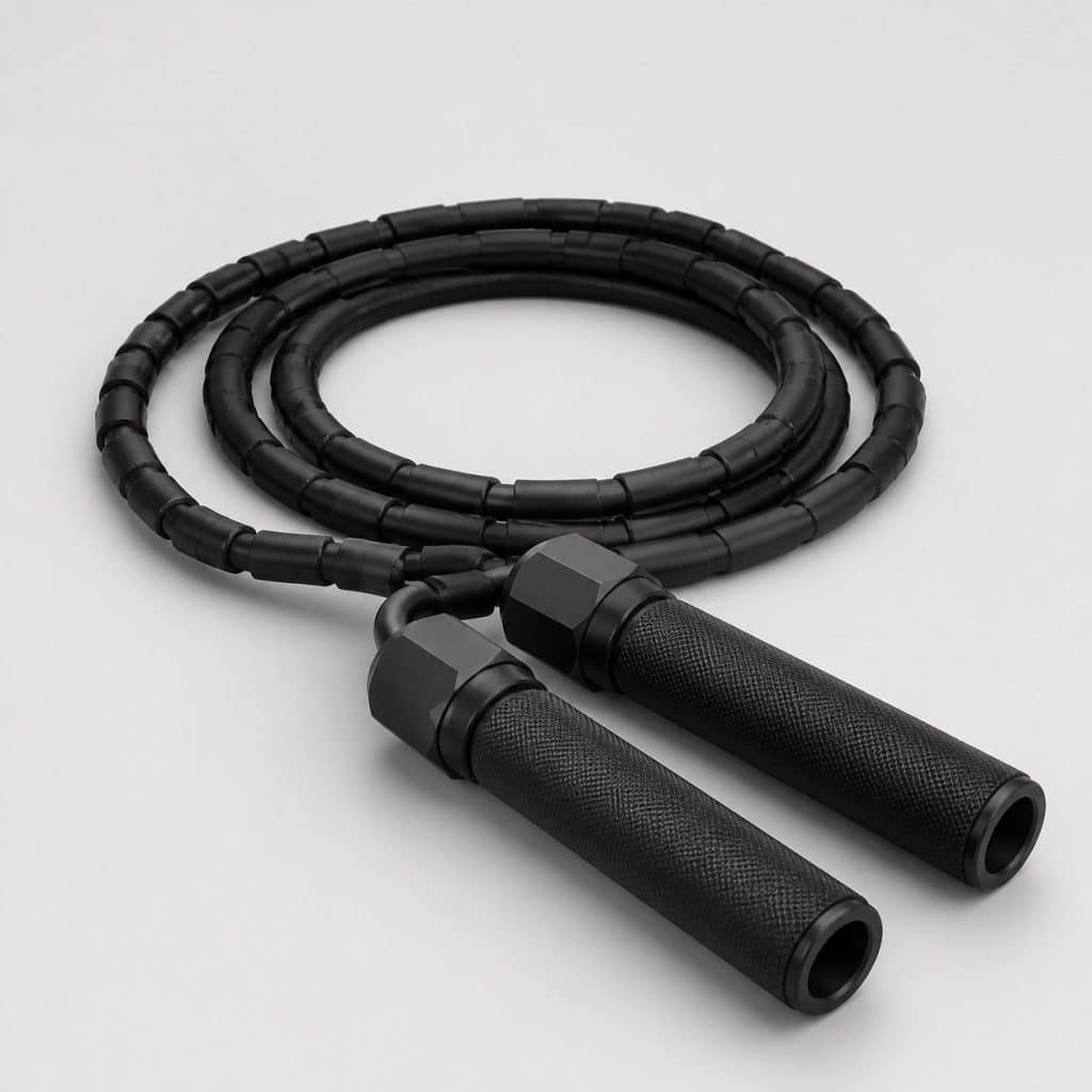Corde à sauter lestée présenté sur fond clair