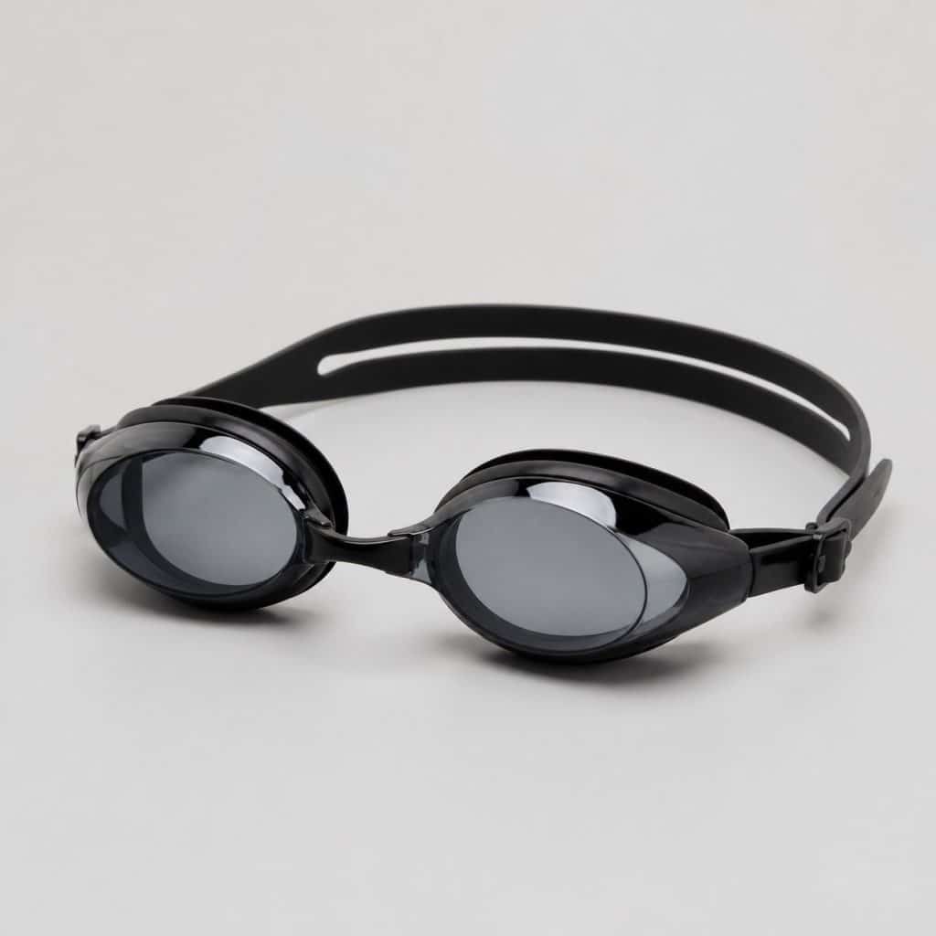 Lunettes de natation adulte fumées présenté sur fond clair