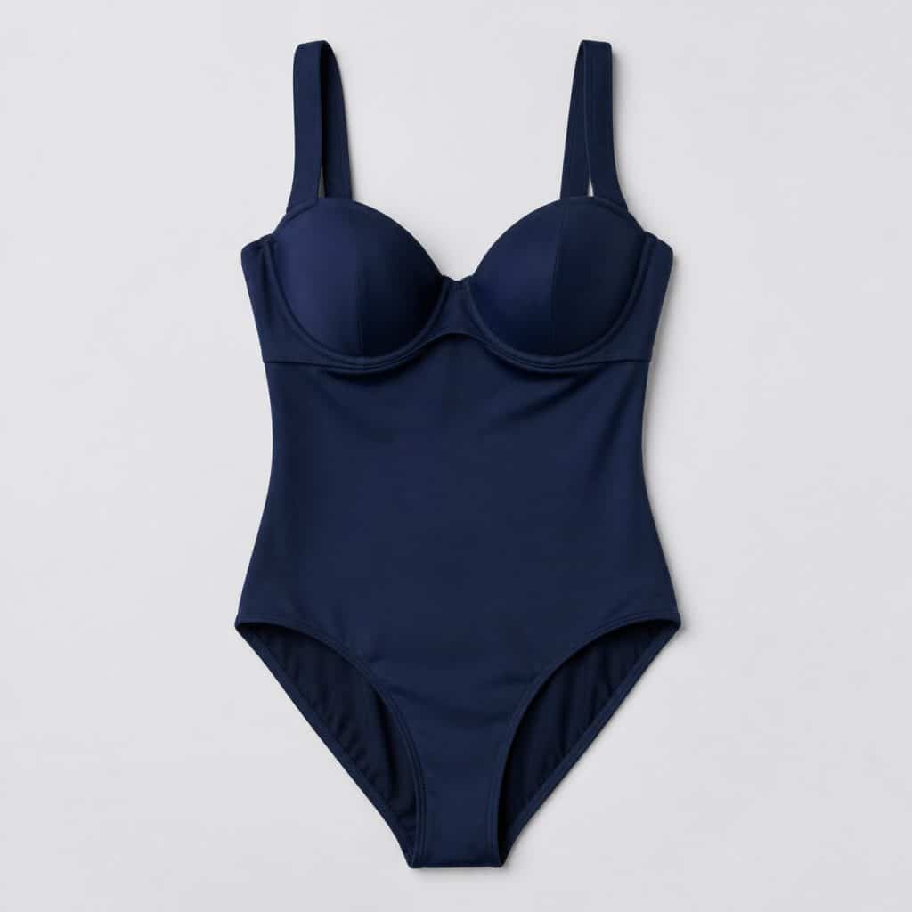 Maillot de bain une pièce avec armature présenté sur fond clair
