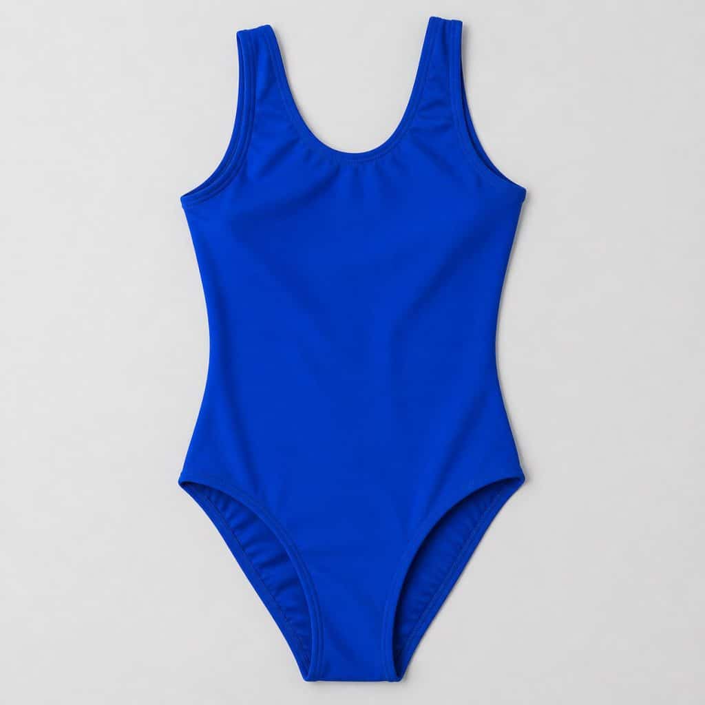 Maillot de bain une pièce basique présenté sur fond clair