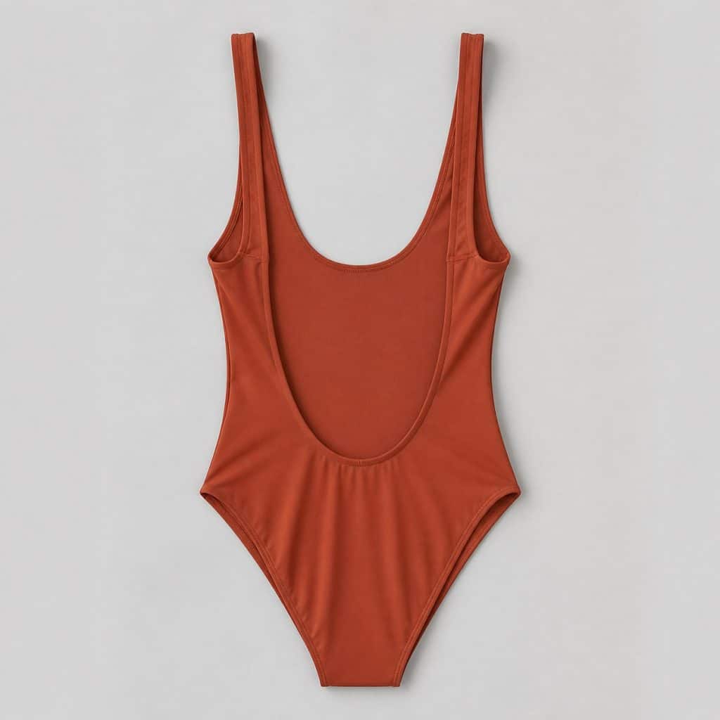 Maillot de bain une pièce dos échancré présenté sur fond clair
