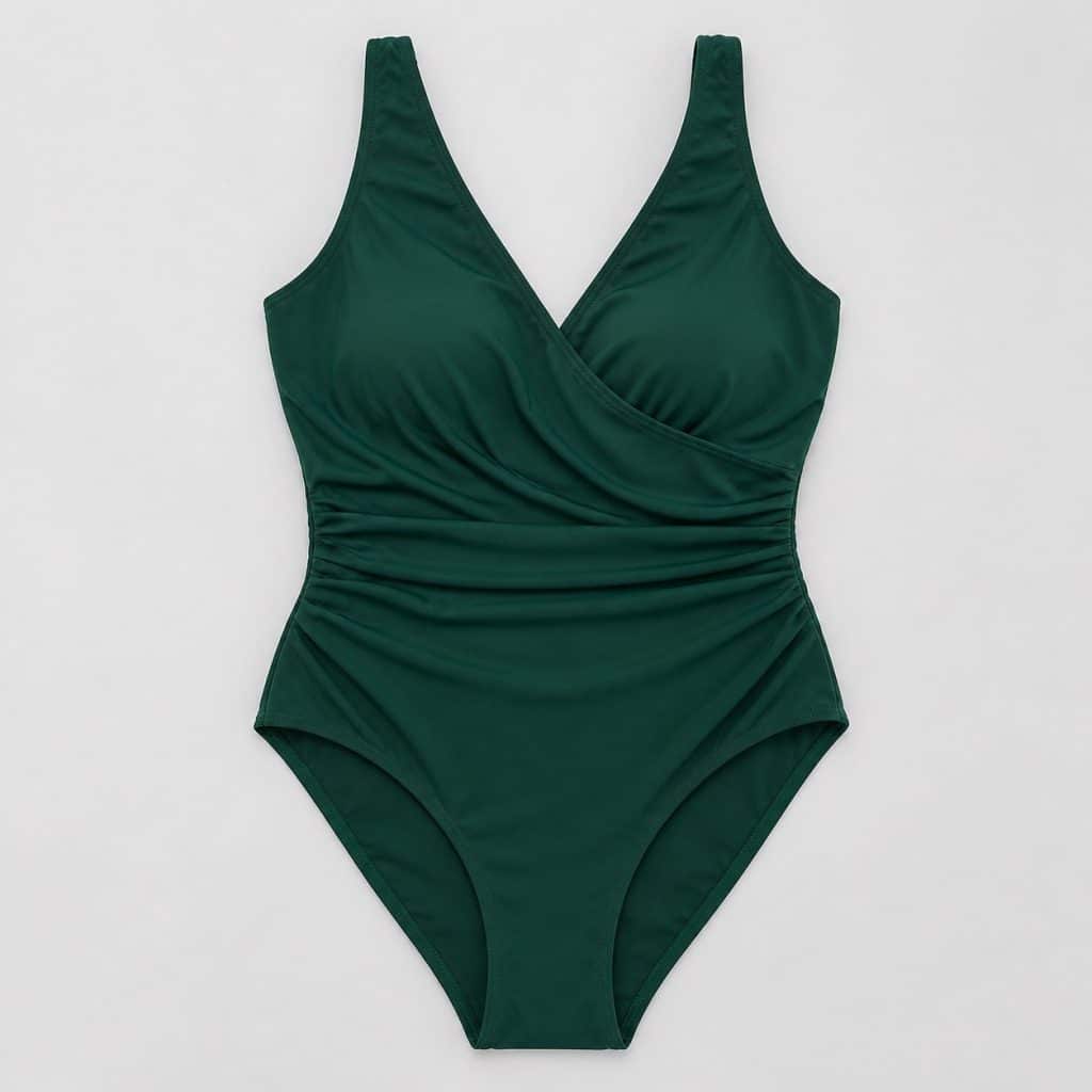 Maillot de bain une pièce grande taille présenté sur fond clair