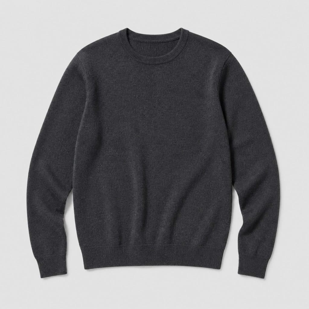 Pull en laine mérinos femme gris présenté sur fond clair
