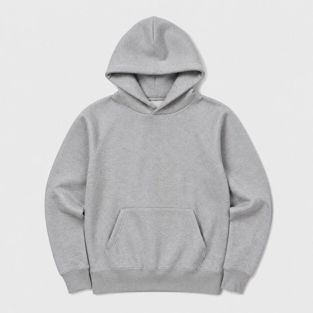 Sweat à capuche homme gris chiné présenté sur fond clair